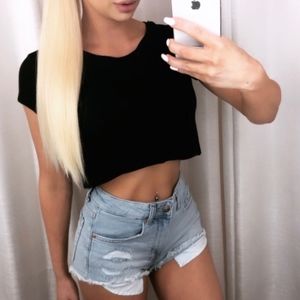 Ribbed Baby Crop (Black)